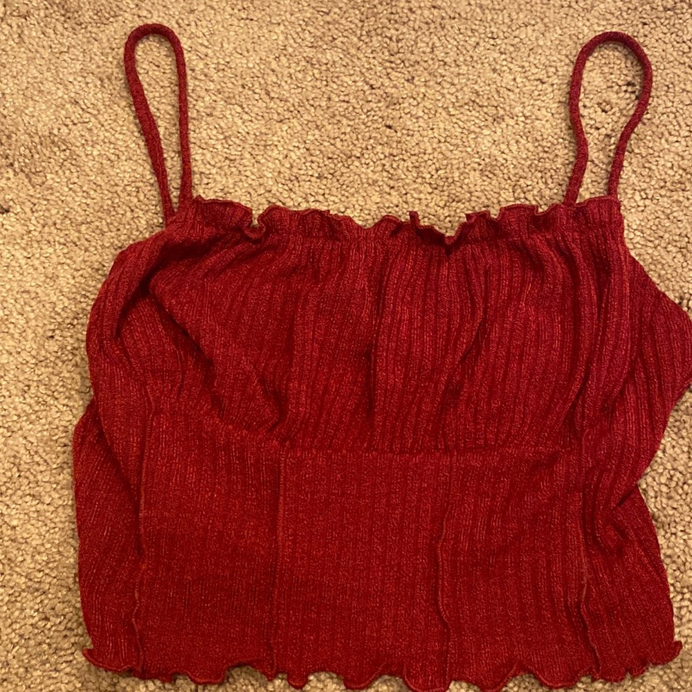 NEVER WORN / SHEIN dark red crop top